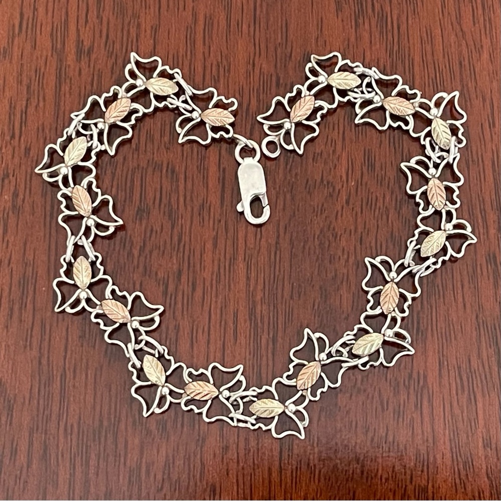 Vintage C. Co 12k Sterling Butterfly Bracelet.